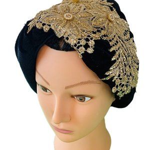 Marlin Black & Gold Turban